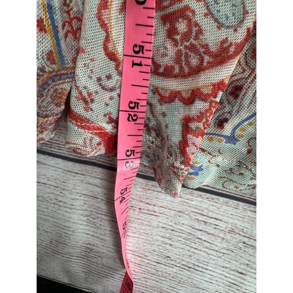 Attitudes by Renee Paisley Print Sleeveless Maxi Dress Women's M Cream/Red/Blue - Picture 11 of 11